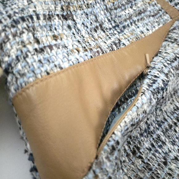 Worth Tweed Weave Blue and Tan Dress Sz 12 - Picture 8 of 14